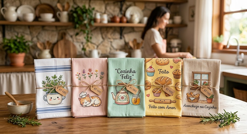 Kit de panos de prato fofos